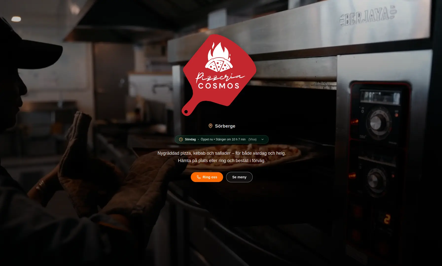 Hemsida vi byggt åt Pizzeria Cosmos i Sundsvall, Södermalm